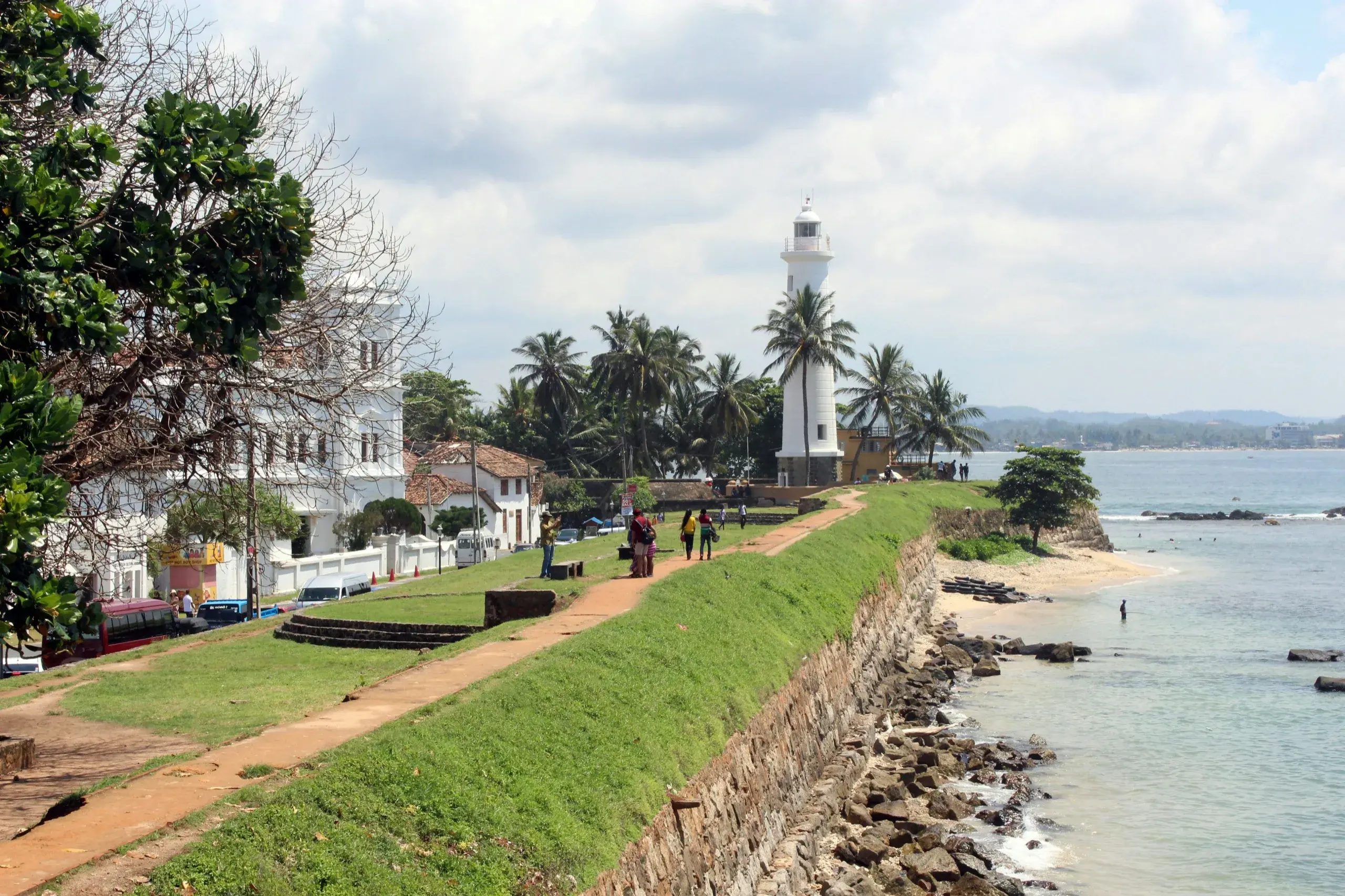 Galle Dutch fort - rampart walk at sunset